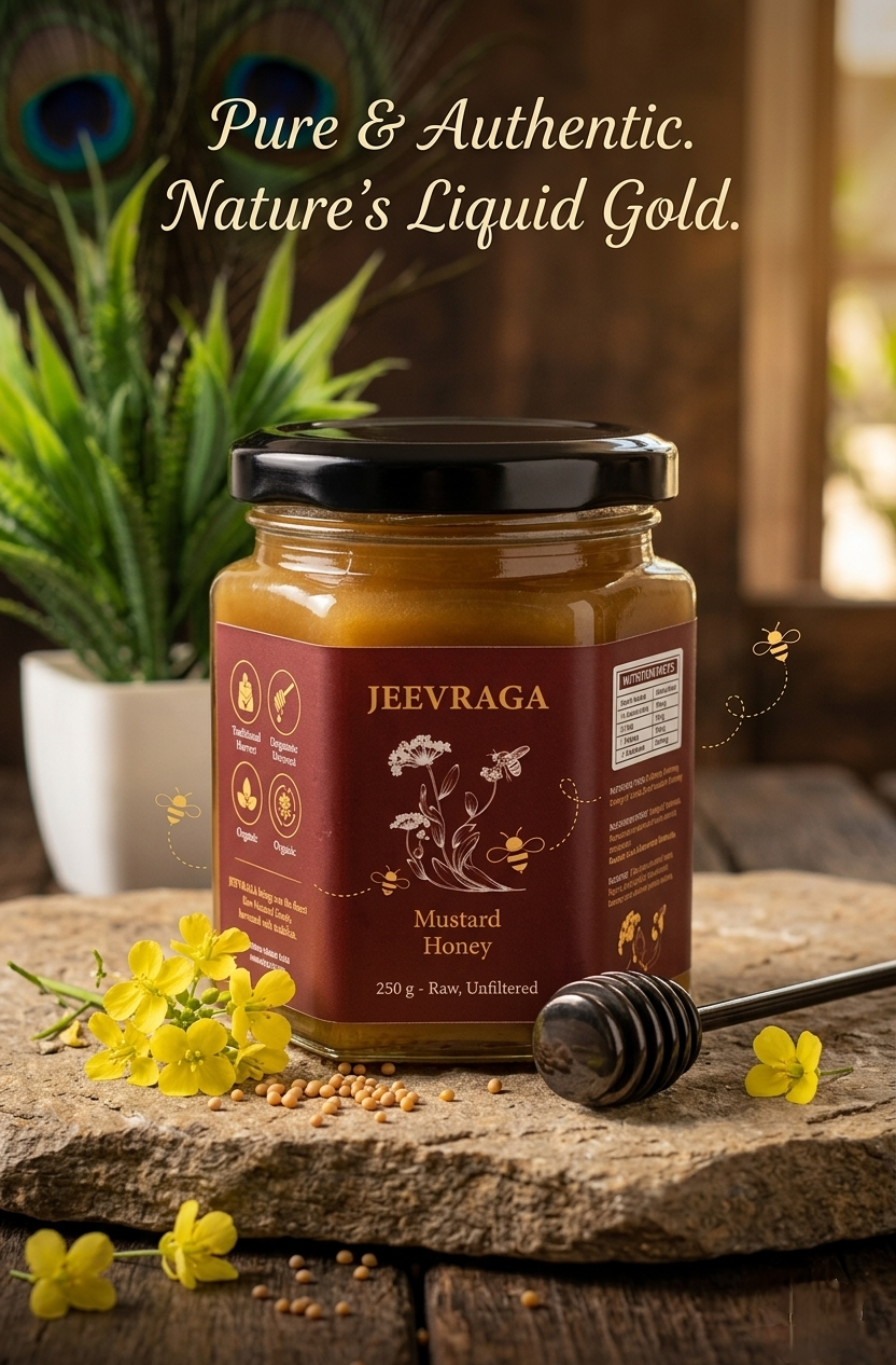 Jeevraga Monofloral Mustard Honey (100% Raw) 500 gm