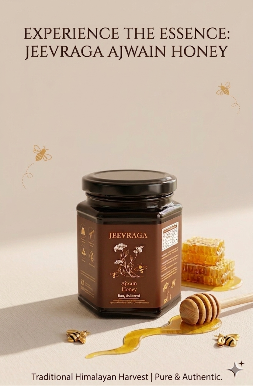 Jeevraga Raw Ajwain Honey - 100% Pure Digestive Superfood(250g)